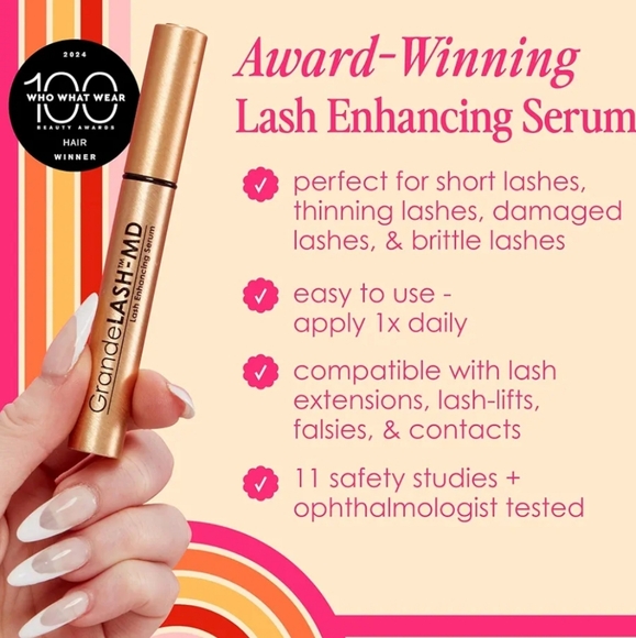 Grande Cosmetics Grande Lash-MD Lash Enhancing Clear Serum, 90 Day Supply, NIB - Picture 2 of 7